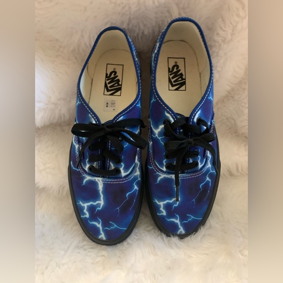 VANS MENS unisex Authentic Lightning Blue Canvas low sneakers size 8.5 L… - Picture 3 of 11